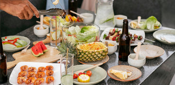 Guests enjoying food at a private party