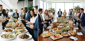 Professional office catering setup in a San Francisco workplace