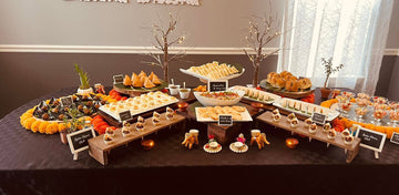 Diwali party catering setup with Indian dishes for a Los Angeles celebration