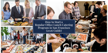 Office lunch catering setup in a modern San Francisco workplace