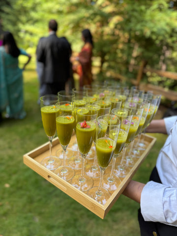 Live musicians performing at wedding with Indian catering service