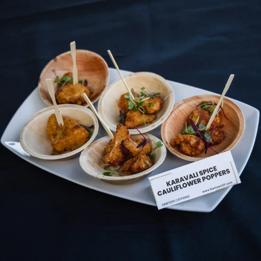 Event catering table featuring premium vegetarian items