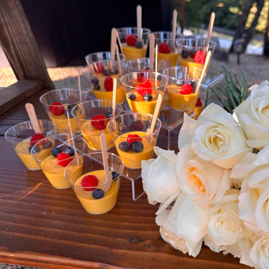 Event catering platters with a variety of appetizers