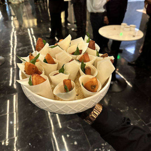 Traditional Indian catering dishes arranged for events